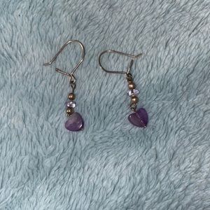 amethyst heart earrings
